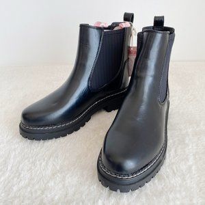 Sam&Libby Women's Skylar Pull-on Bootie, Black Leather, Size 7.5 / 9